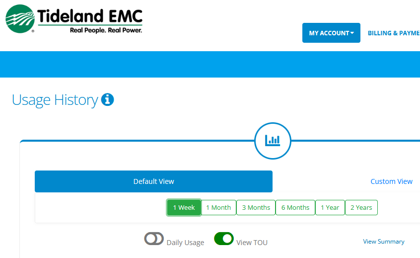 VIEW TOU button on member portal 