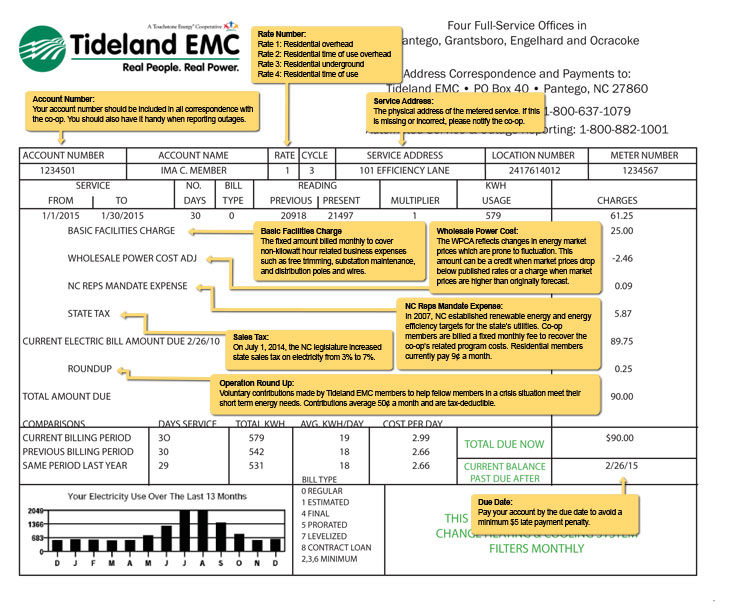 Residential Electric Bill Details Small